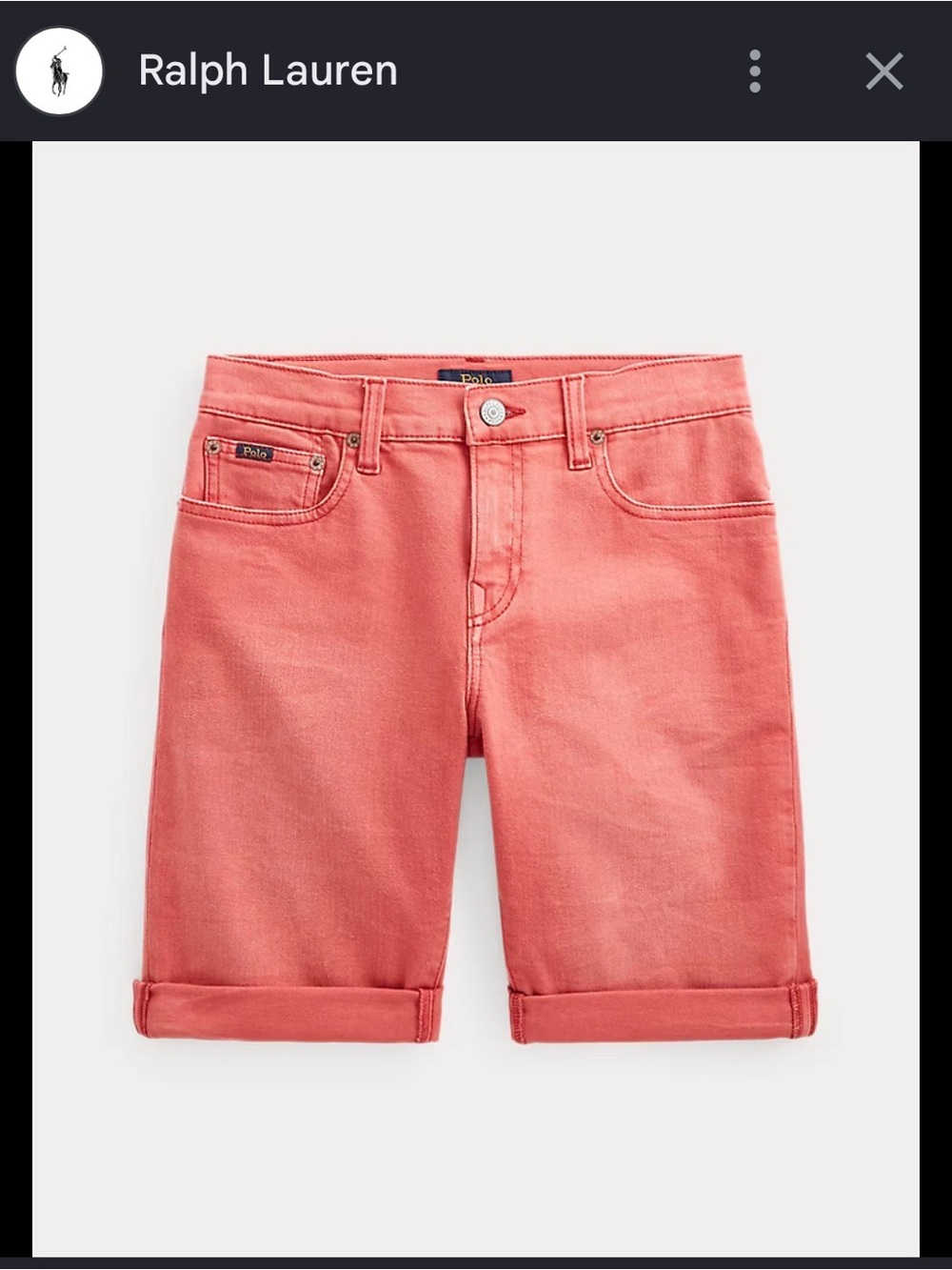 Ralph Lauren Coral Jean Shorts for Kids
